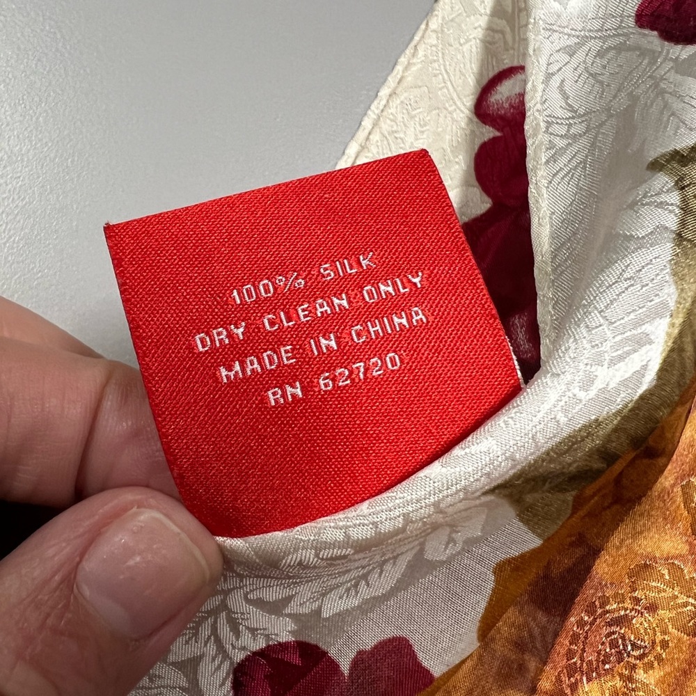 Vintage Oscar De La Renta Silk Floral Scarf - Picture 8 of 11